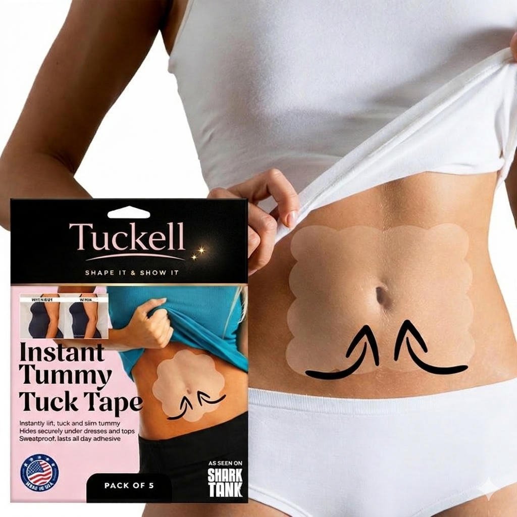 Tuckell Invisible Sculpt Tape — Trim-to-Fit, Hypoallergenic & Sweat-Resistant, 5-Pack
